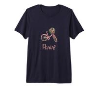 París Floral Bicicleta Viajar En El Extranjero Estudio Camiseta Premium