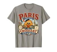Paris France Croissant Capital - Logotipo de Mascota Vintage Camiseta