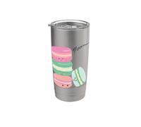 Paris France Souvenir Retro Macarons Kawaii Vintage Imagen Vaso térmico de acero inoxidable de doble pared