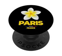Paris France Tropical Yellow Frangipani Flower Aesthetic PopSockets PopGrip Adhesivo