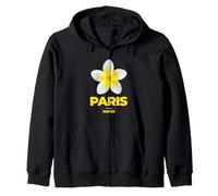 Paris France Tropical Yellow Frangipani Flower Aesthetic Sudadera con Capucha