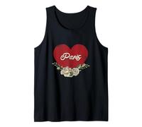 París Francia Ciudad Vintage Viajes Vacaciones Corazón R Camiseta sin Mangas
