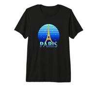 Paris Francia con Silueta de la Torre Eiffel Camiseta Premium