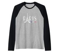 París Francia con Torre Eiffel Elegante Simple Chic Camiseta Manga Raglan