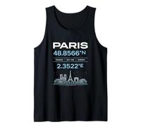 París Francia Coordina Diseño de Identidad Minimal City Camiseta sin Mangas