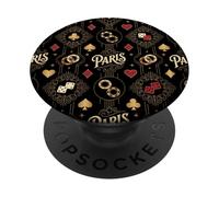 París Francia Deco Noche Seamless Chip Casino Motivos Diseño PopSockets PopGrip Adhesivo