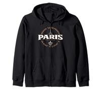 París Francia Etiqueta de coordenadas Île-de-France 2C Sudadera con Capucha