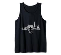 París Francia Horizonte Europa Viaje Souvenirs Blanco Paisaje urbano Camiseta sin Mangas