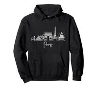 París Francia Horizonte Europa Viaje Souvenirs Blanco Paisaje urbano Sudadera con Capucha