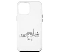 París Francia Horizonte Europa Viaje Souvenirs Negro Paisaje urbano Carcasa para iPhone 12 Pro Max