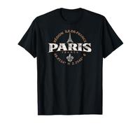 París Francia Île-de-France Coordenadas Label 2C Distressed Camiseta