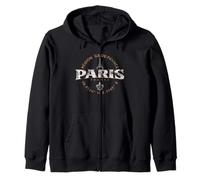 París Francia Île-de-France Coordenadas Label 2C Distressed Sudadera con Capucha