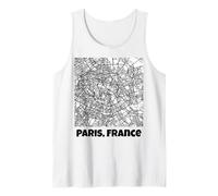 París Francia Mapa Souvenir Viajero Mochilero Adolescentes Jóven Camiseta sin Mangas
