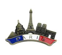 París Francia Nevera Imán Para Nevera Souvenirs Turísticos Artesanía De Metal, Creativo Estéreo Dibujos Animados Retro Paisaje Forma Imanes Cocina Recuerdos De Viaje