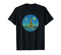 París Francia Torre Eiffel Viaje Vacaciones Estilo Van Gogh Camiseta