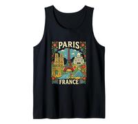 París Francia Viaje Souvenir City Monumento Turístico Regalo Camiseta sin Mangas