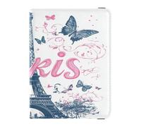 Paris Handy Drawn - Organizador de cuero blanco para tarjetas de registro y seguro, organizador para tarjetas, documentos esenciales, licencia de conducir, hombres y mujeres, Color 3, 1 size