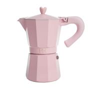 Paris Hilton Cafetera espresso y cafetera estilo italiano y cubano con perilla icónica de corazón, perfecta para expreso aromático rico, hace hasta 6 tazas de espresso, color rosa