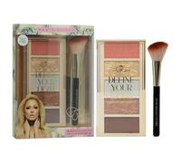 Paris Hilton Define Your Light Set - Maquillaje iluminador mezclable con rubor vibrante, bronceador y paleta de contorno - Paleta de maquillaje con pincel - 1 pieza