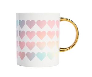 Paris Hilton - Elegante taza de cerámica con forma de corazón, 450 ml, perfecta para café y té, gran capacidad, lavable a mano, no apta para microondas