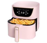 Paris Hilton Freidora de aire, gran capacidad de 6 cuartos de galón, pantalla táctil, 8 en 1 (freír al aire, asar, hornear, recalentar, mantener caliente, pizza, deshidratar), apta para lavavajillas y