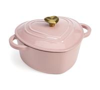 Paris Hilton Horno holandés de hierro fundido esmaltado en forma de corazón, 2 cuartos de galón