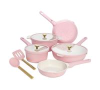 Paris Hilton Juego de utensilios de cocina de aluminio fundido, rosa