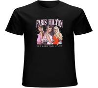 Paris-Hilton T-Shirt Hippie Clothes Korean Fashion Plain t Shirts Men Black XL