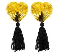 Paris Hollywood Pezoneras Corazón Oro de Lentejuelas - 2 Piezas