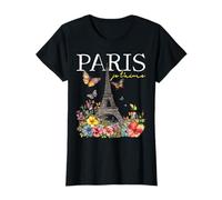 Paris Je T'aime Torre Eiffel Floral Francia Souvenirs Franceses Camiseta