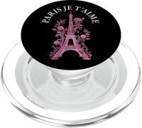 Paris Je T'Aime Torre Eiffel Rosa Francia París Souvenirs PopSockets PopGrip para MagSafe