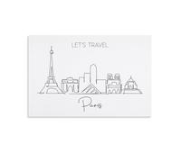 Paris Landscape Line Painting Art Vintage Canvas Poster Arte de Pared Arte de Pared Impresiones Póster Moderno Lienzo Arte Cuadros para Salón Dormitorio 20x30 cm
