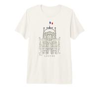 París, Louvre, Dibujo a Mano Palacio del Louvre, Francia Camiseta Premium