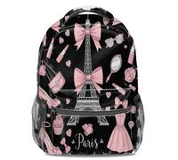 Paris Love - Mochila con estampado romántico, diseño de globo aerostático de Notre Dame, diseño de la Torre Eiffel de Notre Dame, mochila escolar para niñas, Color4, L