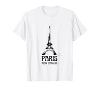Paris Mon Amour - Torre Eiffel Gráficos Artísticos con Pincel Camiseta