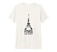 Paris Mon Amour - Torre Eiffel Gráficos Artísticos con Pincel Camiseta Premium