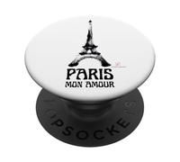 Paris Mon Amour - Torre Eiffel Gráficos Artísticos con Pincel PopSockets PopGrip Adhesivo