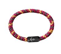 Paris Montana Pulsera de paracord trenzada de hilo marinero, con cierre magnético de acero inoxidable negro, ancla grabada, marítima y resistente al agua, 8 mm de diámetro, hecha a mano (Sunset Tide
