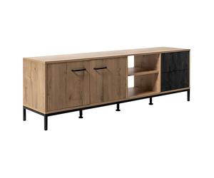 París Mueble para TV (L x An x Al: 40 x 180 x 55 cm, Roble gold/Negro mármol, Número de cajones: 2 ud., Número de puertas: 2 ud.)