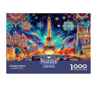 París Noche Estrellada Rompecabezas para Adultos Alta Definición En Cada Pieza Desafiante - El Regalo Original Y Diferente para Esta Temporada Navideña (14+ Años) 70x50cm/1000pcs