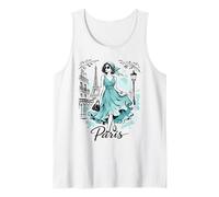 París Noche Paseo Arte Romántico Mujeres París Torre Eiffel Camiseta sin Mangas