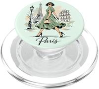 París Noche Paseo Arte Romántico Mujeres París Torre Eiffel PopSockets PopGrip para MagSafe