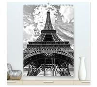 Paris noir blanc (Calendrier mural 2026 DIN A2 horizontal) calendrier de bureau: La capitale Paris en noir et blanc, vue d'un taxi