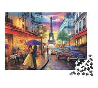 París Romance Street Puzzle Mil Piezas para Toda La Familia Reto Mental Piezas Precisas Hecho En Europa Actividad Indoor Reciclable 52x38cm/1000pcs