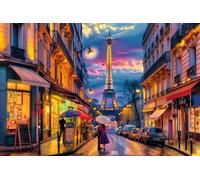 París Romance Street Puzzles 300 Piezas Obra De Arte Colorido Rompecabezas para Adultos Decoración Hogar Moderno DIY Creativo Desafío 300 PCS