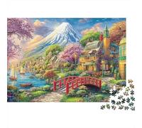 Paris Scenic Rompecabezas Único 1000 Piezas para Adultos Mount Fuji Town Colorido Desafiante y Estimulante Rompecabezas para Adultos Diversión 100% Cartón Reciclado 52x38cm/1000pz