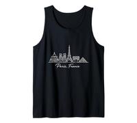 París Signature City Skyline Torre Eiffel Recuerdo Francia Camiseta sin Mangas