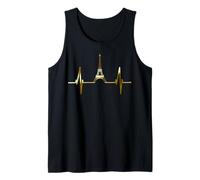 Paris Skyline Heartbeat Torre Eiffel Francia I Love Paris Camiseta sin Mangas