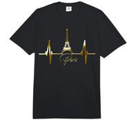 Paris Skyline Heartbeat Torre Eiffel Francia I Love Paris Comfort Colors Adult Heavyweight T-Shirt