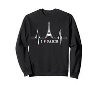 Paris Skyline Heartbeat Torre Eiffel Francia I Love Paris Sudadera